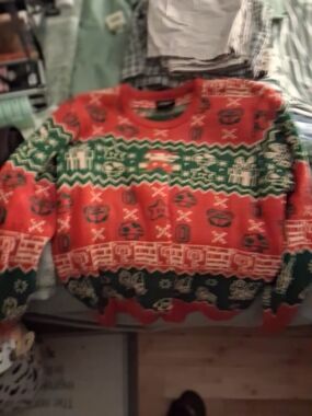 Classic Holiday Crewneck Sweater in Red and Green
